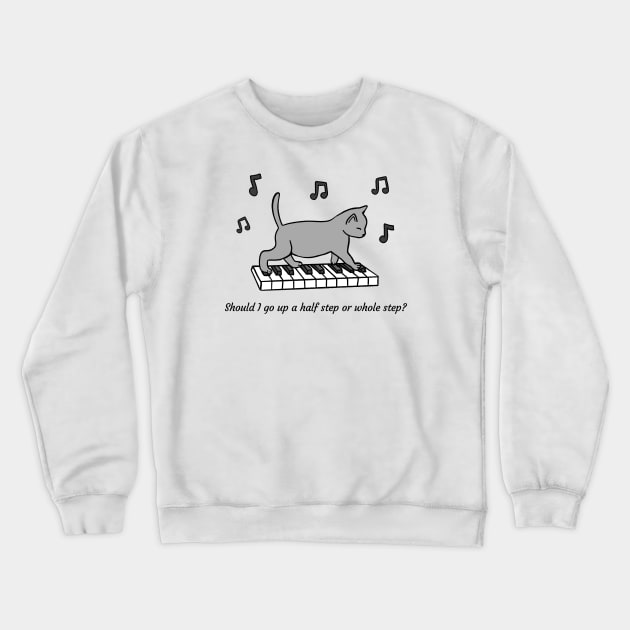 Music Theory Cat Crewneck Sweatshirt by Kelly Louise Art